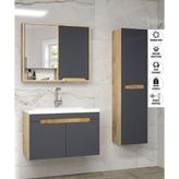 Alfa Banyo Santi 80+35 115 cm Komple Mdf, Lavabolu Boy Dolaplı Banyo Dolabı Hazır Kurulu