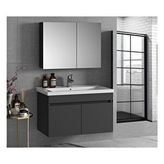 Alfa Banyo Viola 80 cm Seramik Lavabolu Ayna Dolaplı Banyo Dolabı Antrasit Hazır Kurulu Beyaz