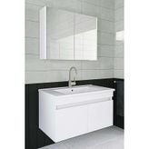 Alfa Banyo Viola Beyaz 80 Cm Ayna Dolaplı Seramik Lavabolu Mdf Banyo Dolabı Seti