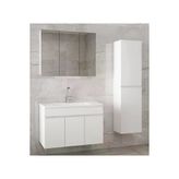 Alfa Banyo Viola3-Beyaz 100+35 Cm Mdf-Aynalı Seramik Lavabolu Banyo Dolabı Takımı--Hazır Kurulu