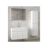 Alfa Banyo Viola3-Beyaz 80+35 cm Mdf-Aynalı Seramik Lavabolu Banyo Dolabı Takımı