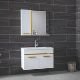 Alfa Banyo Yeni Gold Beyaz 65 cm Banyo Dolabı Takımı