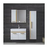 Alfa Banyo Yeni Gold Beyaz 80+35 cm Boy Dolaplı Banyo Dolabı Takımı