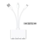 Alfais 4702 USB 3.0 Type-C Lightning to SD TF OTG 5in1 Kart Okuyucu Çevirici Dönüştürücü Adaptör