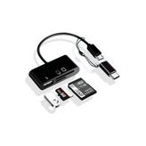 Alfais 5256 Type-C Micro USB 3 in 1 SD Microsd Kart Okuyucu OTG Çevirici Kablosu