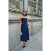 ALFUDO Moda Collection Askılı Drapeli Midi Elbise