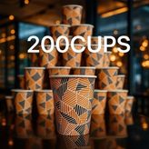 Alg 12 Oz Karton Bardak 200 Adet - Beyaz - Turuncu - 310 ml