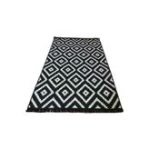 Algelsineve Antik Kilim Paspas - Siyah Beyaz Piramit Desen, 60X90cm