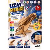 ALGWOOD Ahşap Uzay Mekiği Boyama Seti 3D MDF Maket Hobi ve Yaratıcı Aktivite