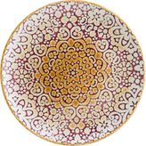 Alhambra Burgundy Gourmet 21 cm 12 Adet Porselen Düz Tabak Bordo-Mavi