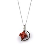 ALİBABA DOĞALTAŞ Red Jasper Doğal Taş Merkaba Kolye