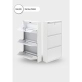 Alıç Kilitli Metal Ayakkabılık Dolabı 3 Kapaklı Duvara Monte Ergonomik Tasarım 103X50X15 cm 0.7 mm Dkp Sac ve Montaj Vidaları - Beyaz