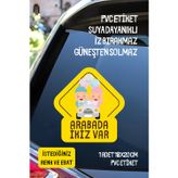 Alışveriş Kurdu Arabada İkiz Bebek Var Araba-Motosiklet Cam Etiket Sticker - Erkek Ve Kız