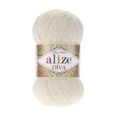 Alize Diva 62 Açık Krem 100 gr Örgü İpi