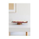 Alkar Store Çelik Ahşap Ayaklı 33 cm Servis/sunum Tepsisi - Kestane Akaju - Option-1