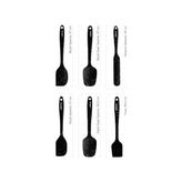 Alkar Store Drongo Isıya Dayanıklı Yanmaz Yapışmaz Silikon Spatula Seti 6 Parça Siyah Noktalı - Kestane Akaju - Option-1