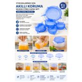 ALL FAST Esnek Silikon Gıda Saklama Kapağı Seti 6 Parça | Hava Aldırmayan Streç Kapak | Tencere, Tabak, Kase, Kavanoz ve Meyve Koruyucu