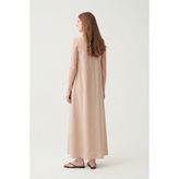 Allday Bej Basic Kolsuz Elbise - XL