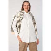 ALLDAY Kadın Ekru Oversize Basic Gömlek, L Beden