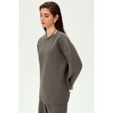 Allyco Parlak Taşlı Oversize Sweatshirt