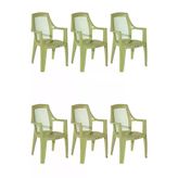 Almina Plastik Bahce Sandalyesi Bahce Balkon Ve Teras Sandalyesi Cift Renk Diamond Sandalye Takimi 6 Adet