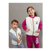 Alpar Tekstil Peluş welsoft Kız-Erkek bebek ve Çocuk Yelek fermuarlı, cepli, (2-10 yaş arası)/KREM