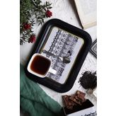 Alsaif Gallery EVLE-City Desenli Metal Tepsi - Çay Kahve Tepsisi - Sunum Tepsisi 23 Cm X 31 Cm (City)