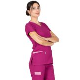 Alsancak Üniforma Twin Flex Vişne Likralı Ince Kumaş Doktor Forması Ve Hemşire Forması Takımı