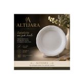 Altijara Desenli Beyaz Çukur Porselen Yemek Tabağı Günlük Ve Özel Gün Kullanım 19 cm 1 Adet