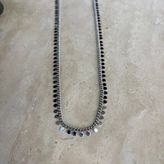Altın Kaplama Yuvarlak Pullu Gümüş Renk Zincir Kolye (45+5 Cm)