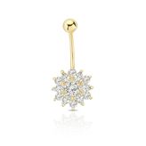 Altın Oval Tek Taşlı Piercing
