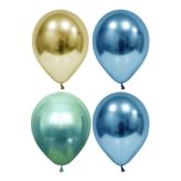 Altın-yeşil-mavi Krom Balon 10 Adet