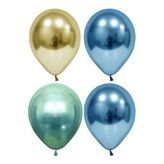 Altın-yeşil-mavi Krom Balon 20 Adet