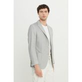 Altınyıldız Classics Erkek Gri 360 Her Yöne Esneyen Pamuklu Slim Fit Kırlangıç Yaka Armürlü Blazer Ceket - 52-6N