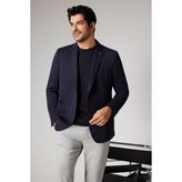 ALTINYILDIZ CLASSICS Erkek Lacivert Slim Fit Dar Kesim Mono Yaka Casual Blazer Ceket - 6 Drop - 48