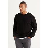 ALTINYILDIZ CLASSICS Erkek Siyah Standart Fit Normal Kesim Bisiklet Yaka Triko Kazak - 3XL