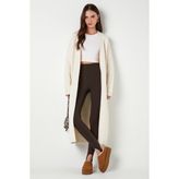 Altınyıldız Classics Oversize Fit Rahat Kesim Şal Yaka Basic Triko Hırka - Ekru