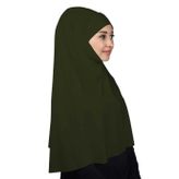 Altobeh Hazır Türban Peçeli Pratik Eşarp Tesettür Nikaplı Hijab - Namaz Örtüsü Sufle (3XL), Haki