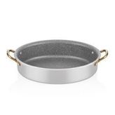 Alu Granit Oval Tencere 28*21*7cm