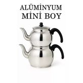 Alüminyum Küre Çaydanlık Mini Boy Siyah Kulp