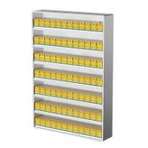 Alüminyum sigara standı, otomatik kibrit tutucu, şık 76 x 15 x 104 cm, sigara, cips, şekerleme ve sakız için büyük raf – şık gümüş dolap