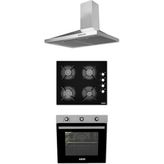 Alveus 615 Inox-Siyah 3'Lü Ankastre Set