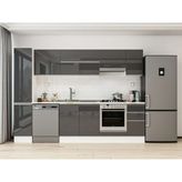Alvinka 280X210 cm High Gloss Mutfak Dolabı MB-E80B40S40-1 Antrasit - Suntalam