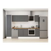 Alvinka 285X210 Cm Klasik Mebran Mutfak Dolabı, Mb E80B45S40 2 Mebran Antrasit Suntalam