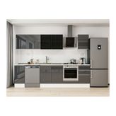Alvinka 285X210 Cm Mutfak Dolabı, M E80S40S45 3 Antrasit Suntalam
