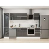 Alvinka 290X210 cm High Gloss Mutfak Dolabı MB-E80B45S45-2 Antrasit - Suntalam