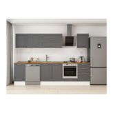 Alvinka 290X210 Cm Klasik Mebran Mutfak Dolabı, M E80S40S50 2 Mebran Antrasit Suntalam