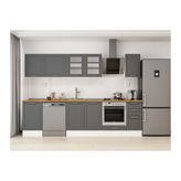 Alvinka 290X210 Cm Klasik Mebran Mutfak Dolabı, M E80S50S40 3 Mebran Antrasit Suntalam