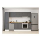 Alvinka 290X210 Cm Klasik Mebran Mutfak Dolabı, Mb E90B40S40 1 Mebran Antrasit Suntalam