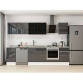 Alvinka 295X210 cm High Gloss Mutfak Dolabı M-E80S45S50-3 Antrasit - Suntalam